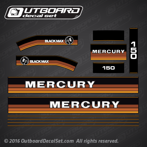 1984-1985 Mercury 150 hp decal set 13486A86 7620A4, 7620A22