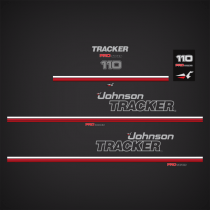 1989-1990 Johnson Tracker 110 hp Pro Series Decal Set Red