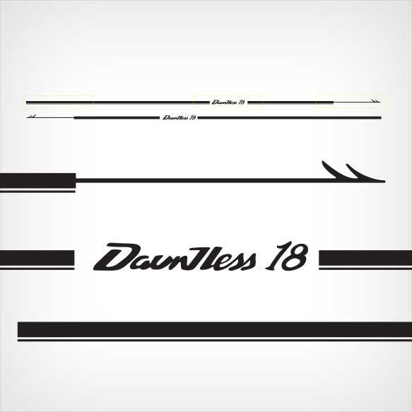 1998 1999 2000 2001 Boston Whaler Dauntless 18 Boat Harpoon Striping Double Stripe