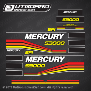 1993 1994 1995 1996 1997 Mercury Racing 290-300 hp s3000 EFI decal set 