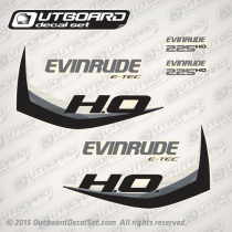 2011, 2012, 2013, 2014 Evinrude 225 H.O. E-TEC decal set White Models 0216370, 0216380, 0216381, 0216382, 0215558, 0215297, 0285808