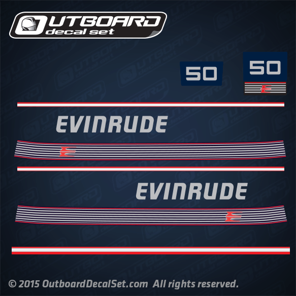 1989 1990 1991 Evinrude 50 hp VRO decal set 0283760 0283762 0283816 0283912 