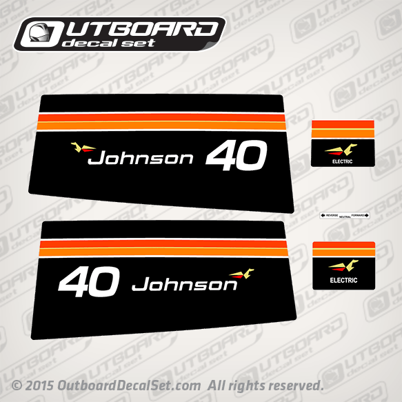 1975 Johnson 40 hp decal set 0387026 0386823 0386825