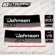 1986 Johnson 200 hp VRO V6 decal set 0396318, 0331921, 0331766, 0396799