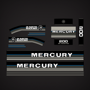 1986 1987 1988 1988 Mercury 200 hp Oil Injected Black Max decal set blue 43530A86