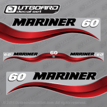 2003-2004-2005-2006-2007-2008-2009-2010-2011-2012 Mariner 60 hp Decal set Red 811211A03 (Outboards)
