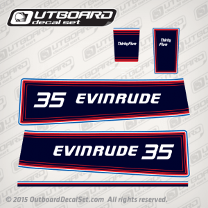 1981 evinrude 35 hp decal set 0281656 0281803, 0281804
