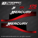 1999 2000 2001 2002 2003 2004 Mercury 175 hp decal set red (Outboards)