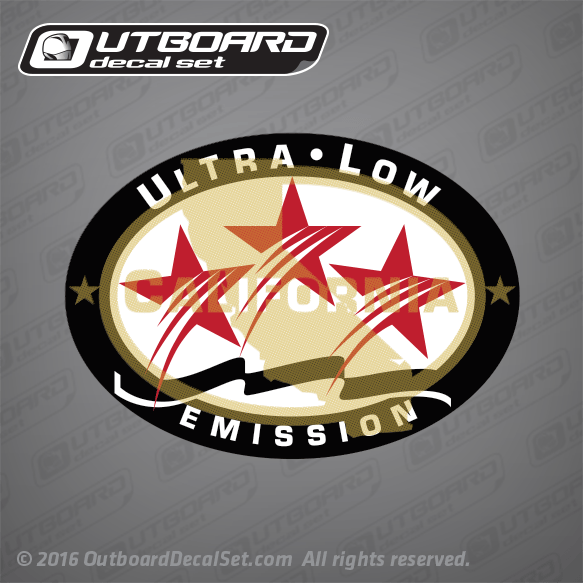 White Ultra Low Emission 3 Star California DOT Outboard Graphic Sticker Decal 