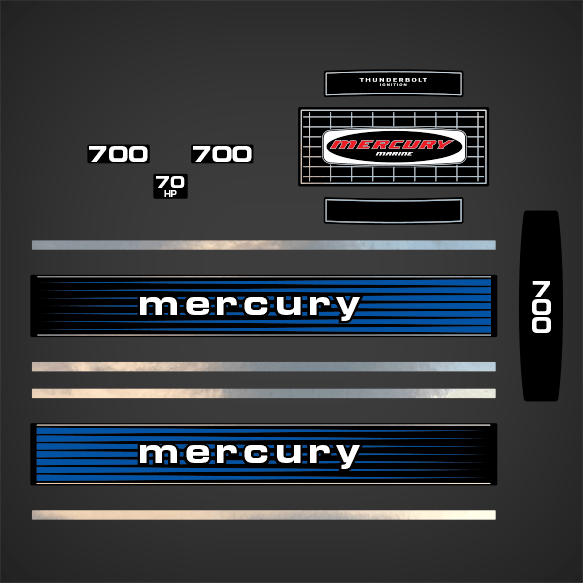 1978 Mercury 700 - 70 hp decal set 78603A78 - 37-78603A78