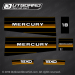 1984-1985 mercury 18 hp XD decal set