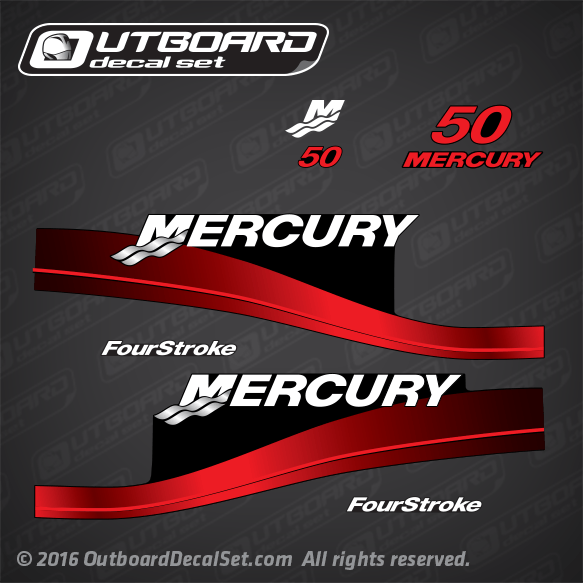 1999-2002 Mercury 50 hp FourStroke decal set 826337A00 RED