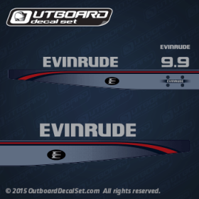 1995-1997 Evinrude 9.9 hp (4 rivet holes) decal set
