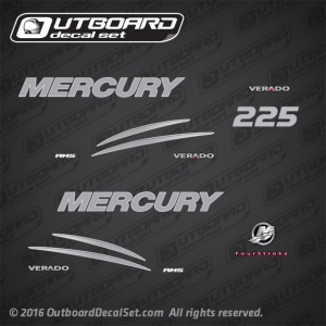 2006-2001 Mercury Verado 225 hp Four Stroke AMS decal set 8M0034100 8M0063711