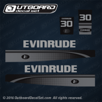 1995-1997 Evinrude 30 hp Black-silver color scheme custom decal set 0284824 (Outboards)