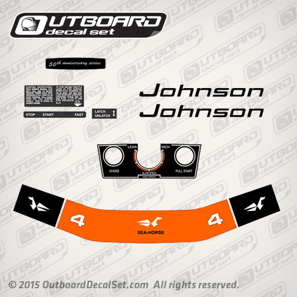 1972 Johnson 4 hp decal set 0385305 0384922