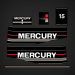 1989-1991 Mercury 15 hp decal set