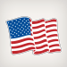 American Waving Flag Decal
