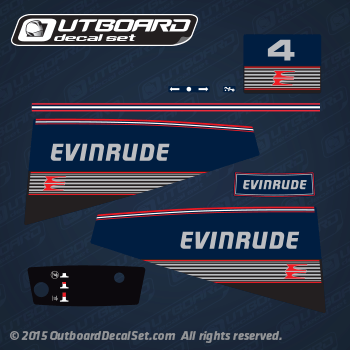 1989 1990 1991 Evinrude 4 hp 0283728 decal set (Outboards)