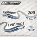 1999 2000 Evinrude Ficht Ram Injection 200 hp v6 decal set 0214759, 0215176, 0215177, 0213598, 0213579 