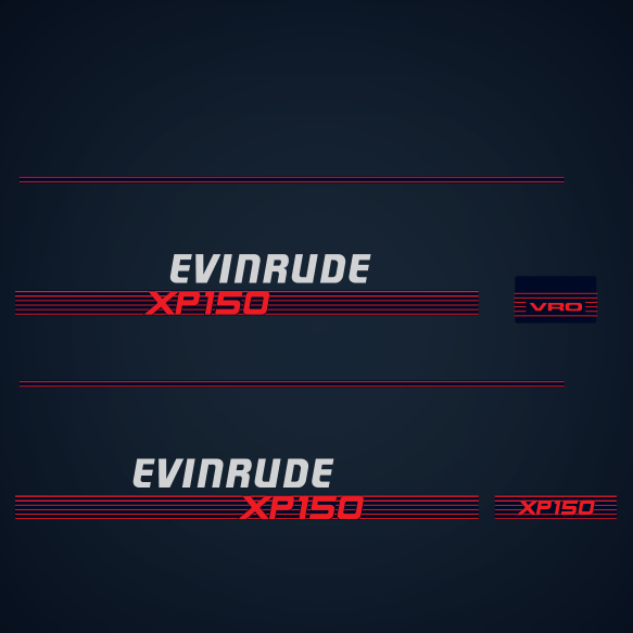 1987 1988 Evinrude 150 hp XP150 VRO decal set 0283352, 0283086