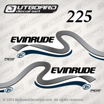 1999 2000 Evinrude 225 hp Ficht Direct Fuel Injection decal set white models, 0215179, 0215176, 0215177, 0213598, 0213579