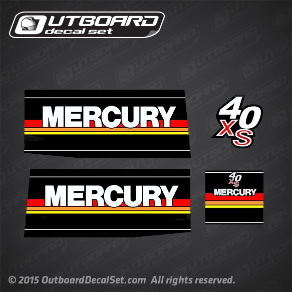 Mercury Racing 40 hp 40xs decal set *