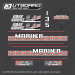 1986 Mariner 135 hp Gray Ghost decal set