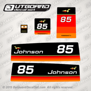 1974 Johnson 85 hp decal set 0386581 0385978