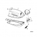 1971 Evinrude 40 hp Ski-Twin decal set 0279357, 0279321 diagram