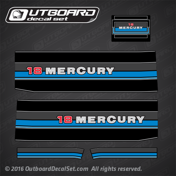 1980-1982 Mercury 18 hp decal set