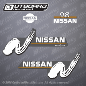 2000 2001 2002 2003 2004 Nissan 9.8 hp decal set (Outboards)