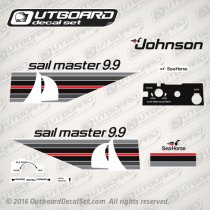 1982 Johnson 9.9 hp Sail Master decal set 0392366, 0392367, 0392371, 0391842, 0391843
