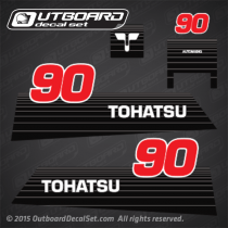 2002 and earlier Tohatsu Outboard 90 hp AUTOMIXING Decal set