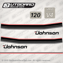 1985 Johnson 120 hp VRO V4 decal set 0393695, 0330378, 0328675, 0394478