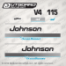 1995-1998 Johnson 115 hp V4 OceanRunner decal set 0437162 0436220
