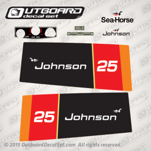 1976 Johnson 25 hp decal set 0387475 0386927
