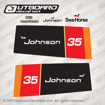 1976 Johnson 35 hp decal set 0387863 0387862
