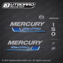2011 2012 2013 2014 2015 2016 Mercury 150 hp SeaPro Fourstroke decal set