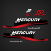 2002-2004 Mercury 60 hp 4S EFI decal set Red 883526A02