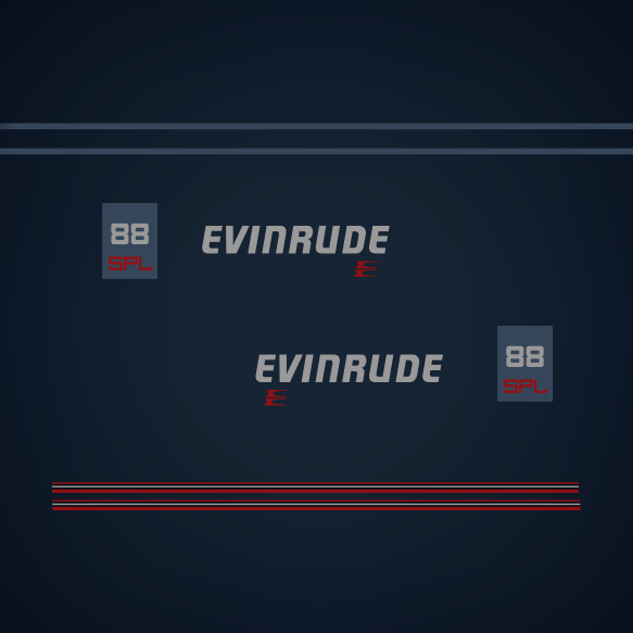 1987 Evinrude 88 hp SPL decal set