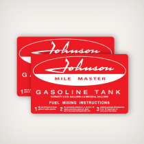 1958 Johnson Mile Master 4 U.S Gallons Fuel Tank decal