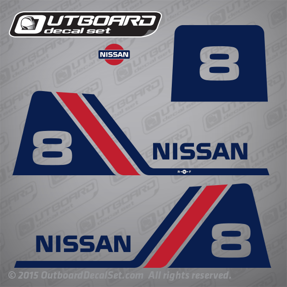 1987 1988 1989 1990 1991 1992 1993 1994 1995 1996 1997 1998 1999 2000 2001 2002 Nissan 8 hp NS8B Decal set 3B2S87801-0 