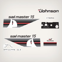 1982 Johnson 15 hp Sail Master decal set 0392366, 0392367, 0392371, 0391842, 0391843