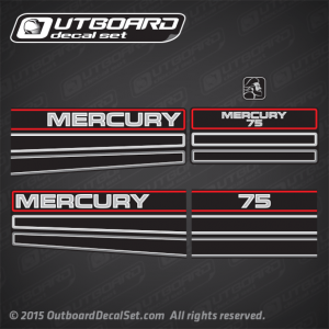 1994-1995 Mercury 75 Design I 2 stroke decal set 808549A96, 828353A12, 822360A14, 822360A15, 822361A15, 822360A16, 822361A16