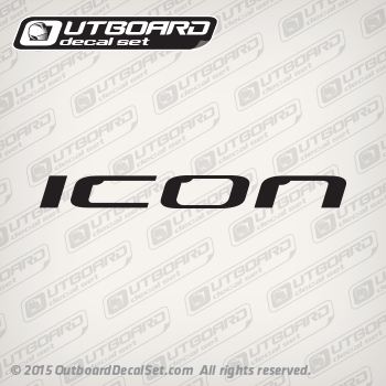 2002 2003 2004 2005 2006 2007 2008 2009 Evinrude ICON decal - Black