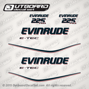 2009 2010 2011 Evinrude 225 H.O. decal set white engines, 0215633, 0215634, 0215667, 0215810, 0215894, 0215895, 0285964