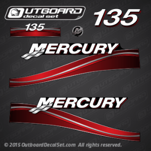 2004 2005 MERCURY Outboards 135 hp decal set 854291A04 Red 