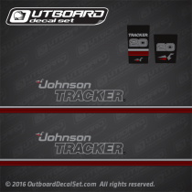 1989 Johnson Tracker 20 hp decal set Red 0432410, 0432411. 0432412, 0433136, 0433137 
