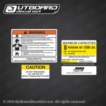 2010 century boat co. capacity, warning, and caution decal kit